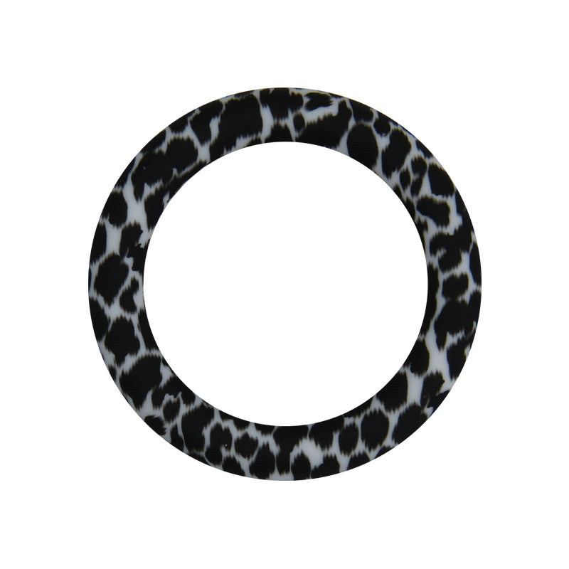 65mm Printed Silicone Beads Rings Multi Color Design 23