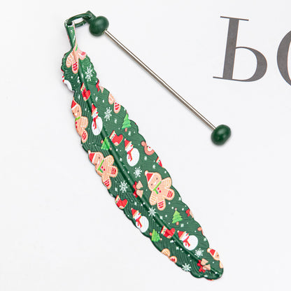 Halloween Christmas Feather Beadable Bookmark Metal DIY Craft Supplies 15