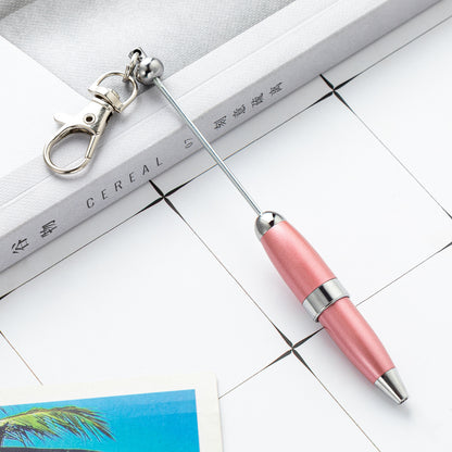 Portable Metal Beadable Pen Keychain Ballpoint Pens DIY Craft Supplies 16
