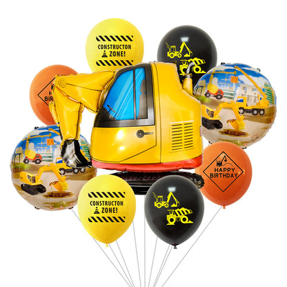Excavator Foil Balloon Construction Party Decoration Set 8