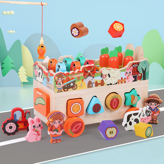 Wooden Shape Fruit Pairing Montessori Toys for Toddlers