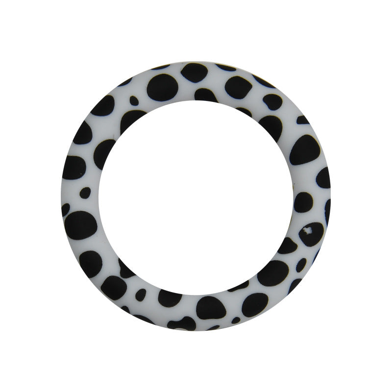 65mm Printed Silicone Beads Rings Multi Color Design 22