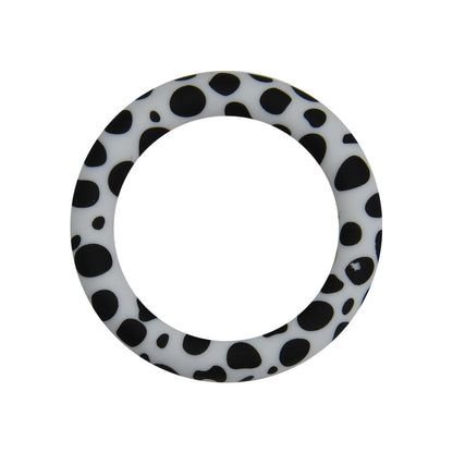 65mm Printed Silicone Beads Rings Multi Color Design 22