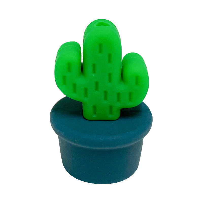 20Pcs Silicone 3D Focal Beads Flowerpot Cactus Fleshy with Colorful Pots 9