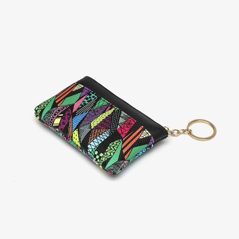 PU Leather Coin Purse Keychain Stylish Compact Wallet Accessory 2