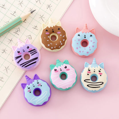 Donut Unicorn Cartoon Eraser Novelty Toy Random Color 3