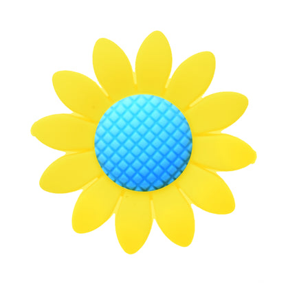 20pcs Silicone Focal Beads Sunflower Flat Design with Center Detail 10