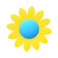 20pcs Silicone Focal Beads Sunflower Flat Design with Center Detail 10