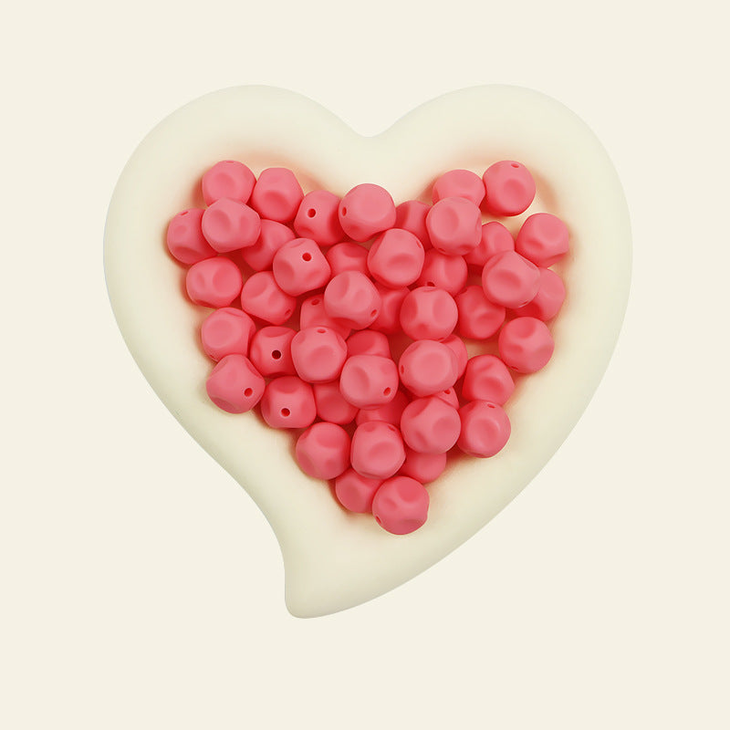 50pcs 15mm Irregular Silicone Beads Solid Color 16