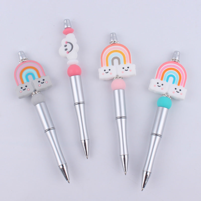 Rainbow Cloud Silicone Beaded Pens Handmade Office School Supplies