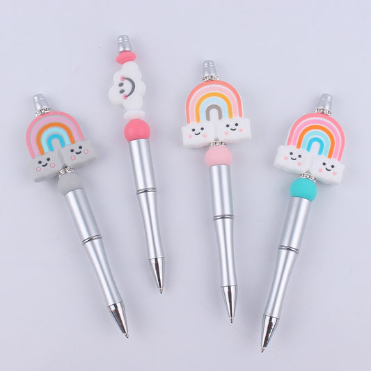 Rainbow Cloud Silicone Beaded Pens Handmade Office School Supplies