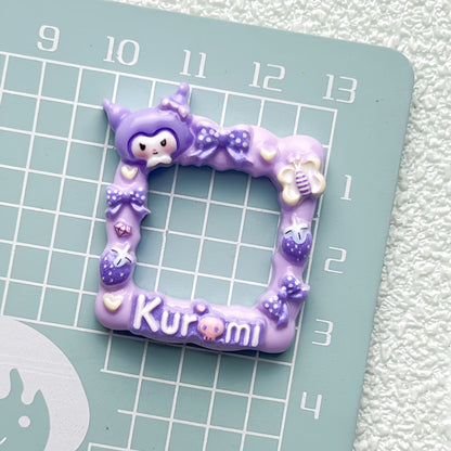10Pcs Cute Photo Frame Acrylic Beads Bright Sanrio DIY Craft 6