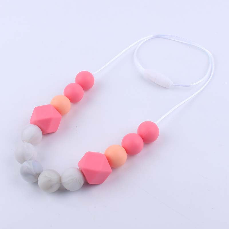 Silicone Bead Necklace Octagonal Beads and Round Beads 2