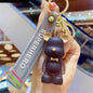 Crystal Bear Silicone Bead Keychain with Bow Tie Charm 11
