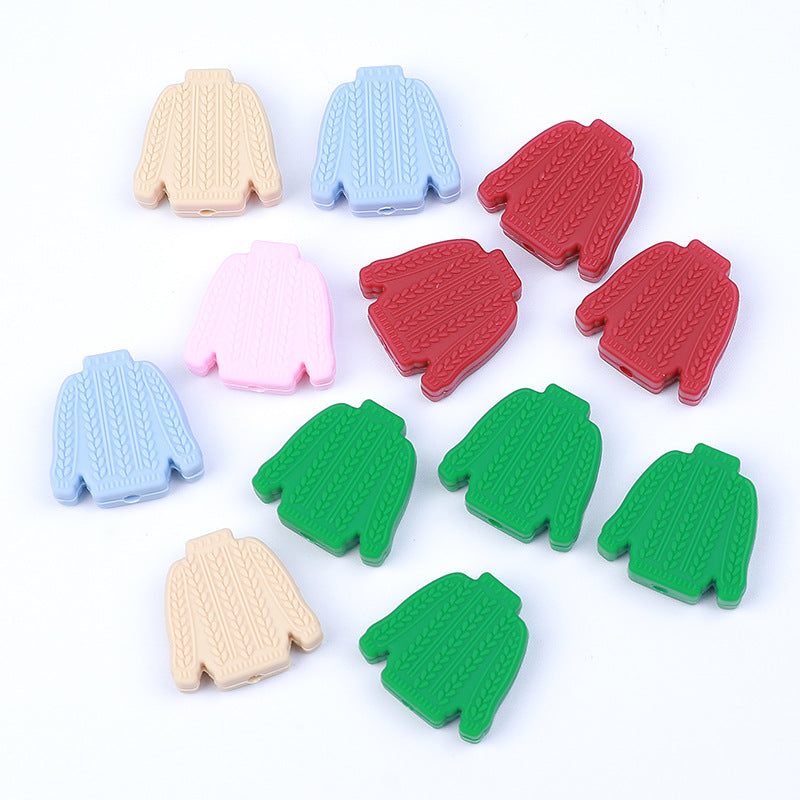 20Pcs Silicone Focal Beads Sweater Knitted Texture Design 2