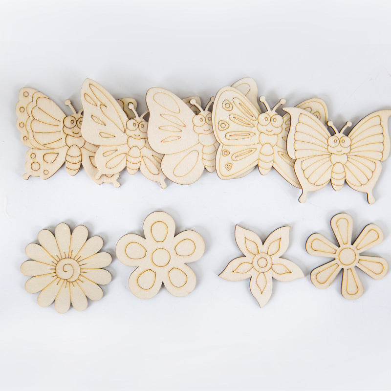 Wooden DIY Butterfly Crafts Montessori Toys for Kids 9 Piece Set 5