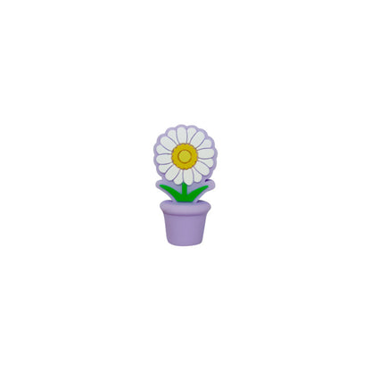 20Pcs 3D Silicone Focal Beads Potted Daisy With Flower Pot 6