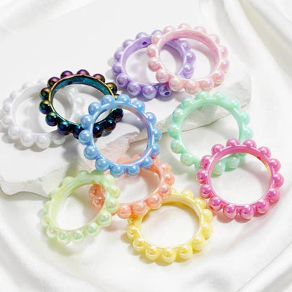10Pcs 42mm Balsam Pear Ring Lace Acrylic Beads UV Scratch Resistant 5