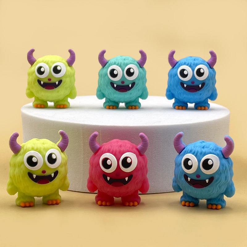 20Pcs Silicone 3D Focal Beads Cute Monsters Front Facing 4