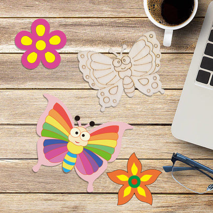 Wooden DIY Butterfly Crafts Montessori Toys for Kids 9 Piece Set 4
