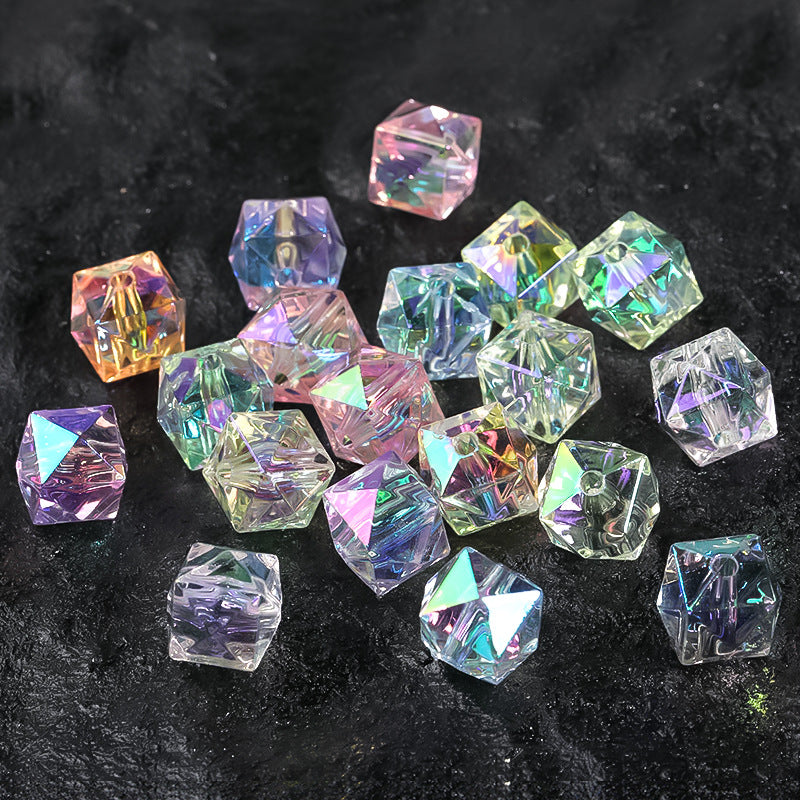 100pcs 12mm Section Round UV Finish Acrylic Beads Jewelry Making 6
