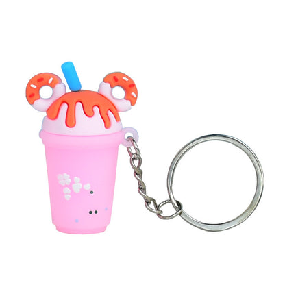Milk Tea Soft Rubber Keychain Cute Drink Charm 5