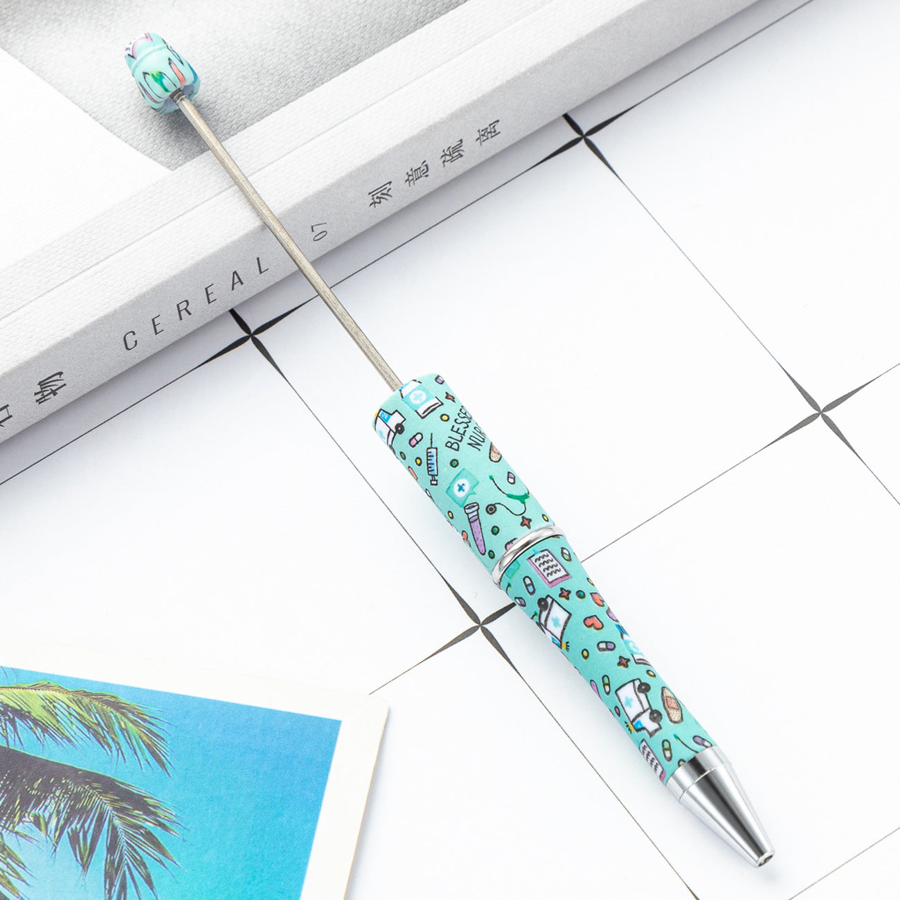 DIY Nurses Festival Multicolor Plastic Printed Beadable Ballpoint Pen 11