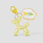 Balloon Dog PVC Keychain with Flower Charm Heart Clasp 5
