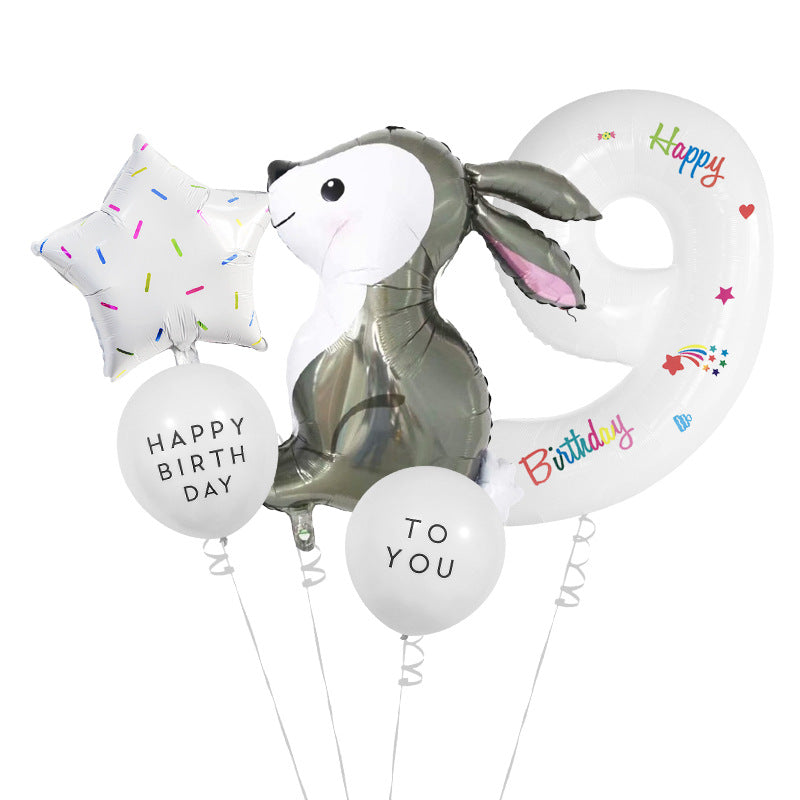 Easter Bunny Foil Balloon Set Party Decoration 12