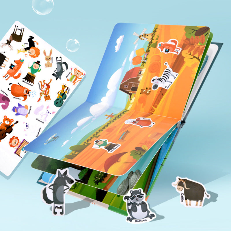 Paper Montessori Puzzle Sticker Book Early Education Toy for Kids 4