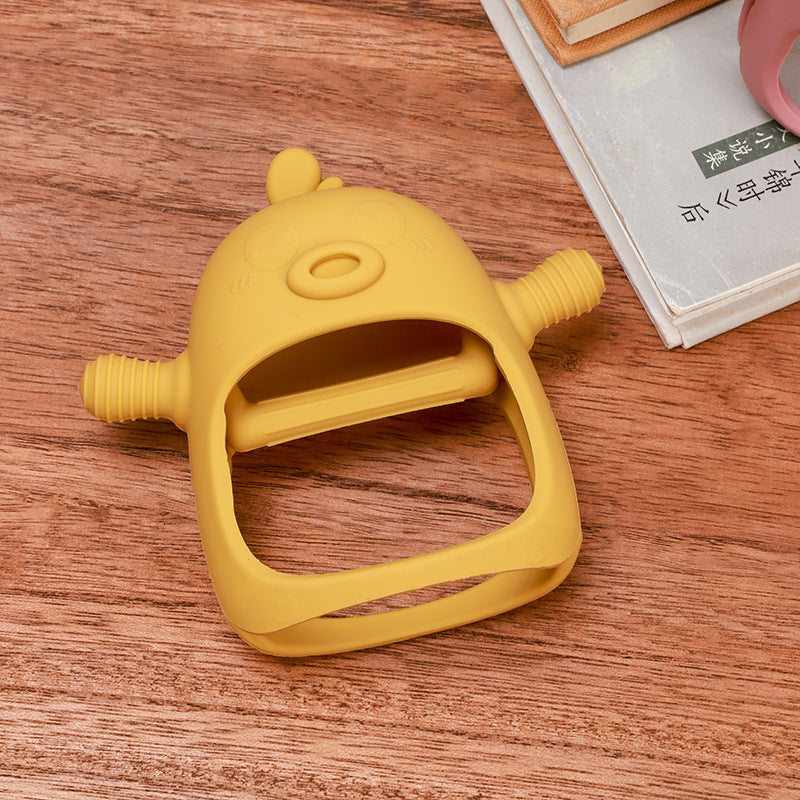 Duck Shaped Silicone Teething Toy Baby Teether Gloves 3