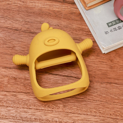 Duck Shaped Silicone Teething Toy Baby Teether Gloves 3