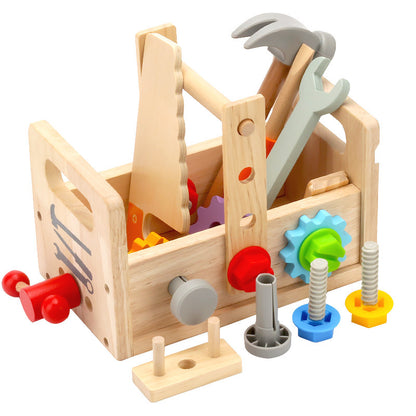 Wooden Portable Tool Box Montessori Toys for Kids 21.5cm