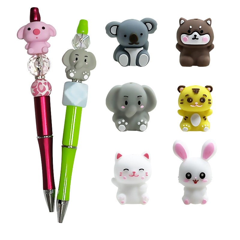 Silicone 3D Focal Beads Cartoon Animal Assorted Characters Front Facing 5