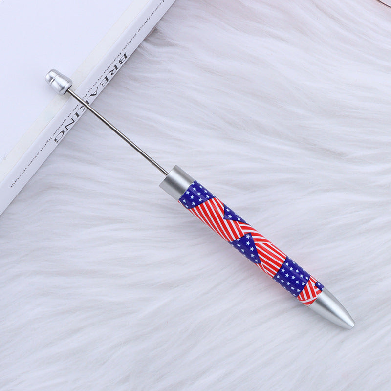 Long Printed Flag Sunflower Pattern Beadable Ballpoint Pens DIY Craft 6