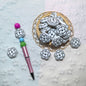 20pcs Silicone Focal Beads Peony Flower with Black Center Detail 9