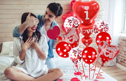 Valentine's Day I Love You Wedding Foil Balloon Set 2
