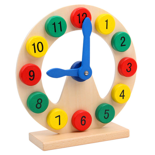 Wooden Montessori Toys Teaching Clock Educational Toy