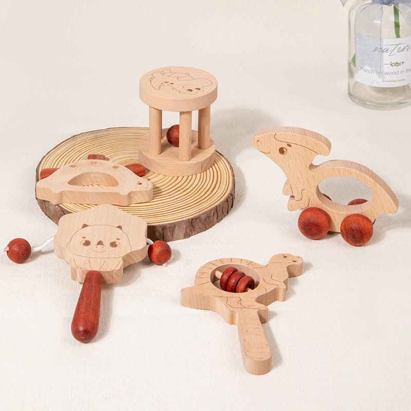 Wooden Rattle Montessori Toys Educational Activity Toy 4