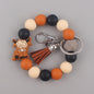 Yak Silicone Bead Wristlet Keychain with Tassel Charm 6