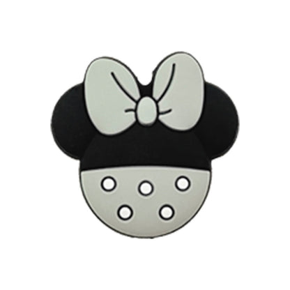 20pcs Silicone Focal Beads Round Ear Mouse Character with Bow 6