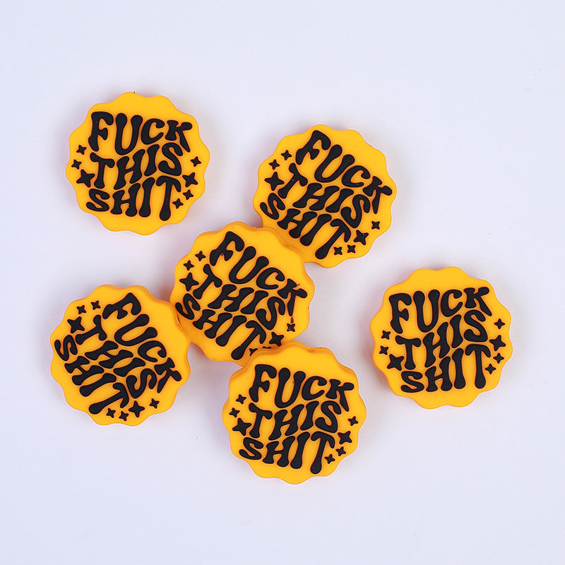 20pcs Silicone Focal Beads Funny Magic Mirror with Words 4