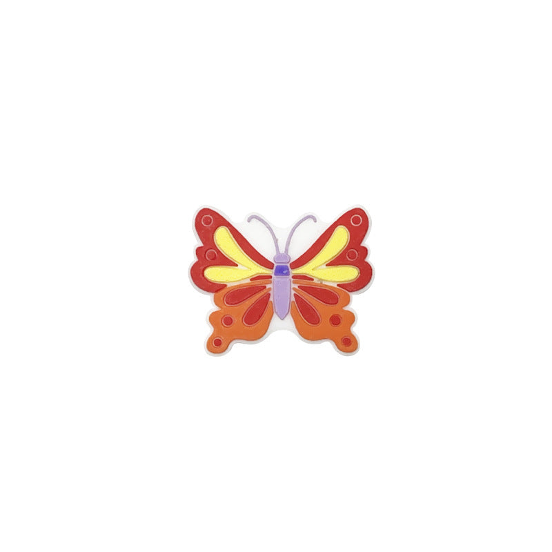 20Pcs Silicone Focal Beads Cartoon Animal Butterfly Flat Design 6