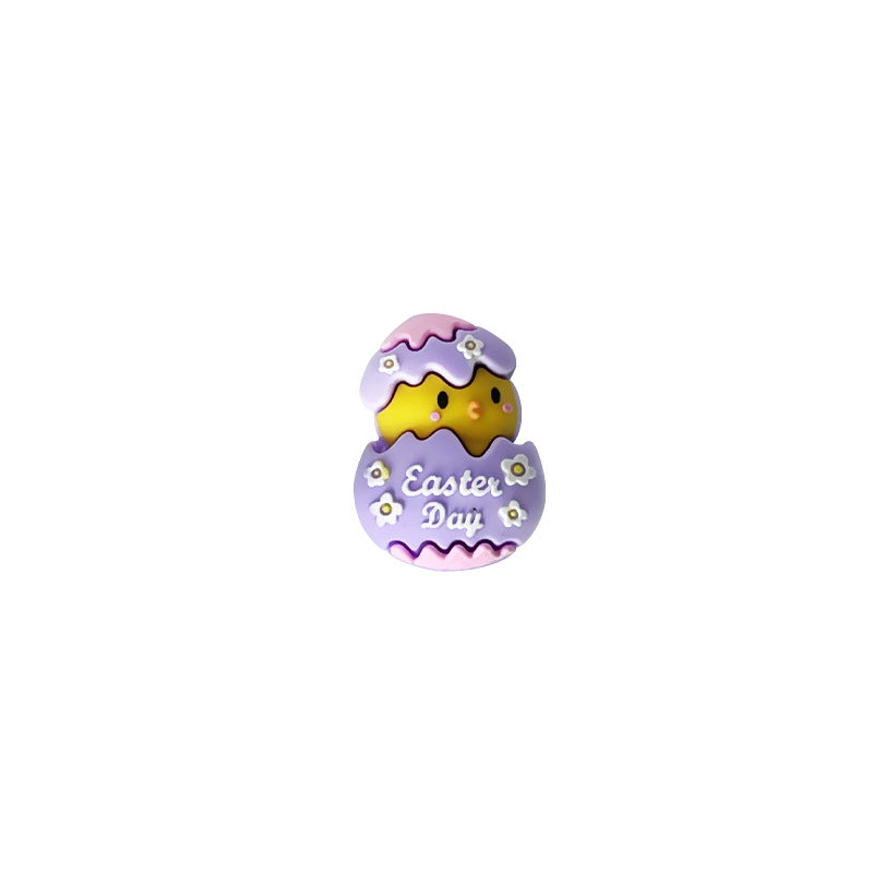 20Pcs Silicone 3D Focal Beads Easter Chicken Hatching Eggs With Printed Text 6