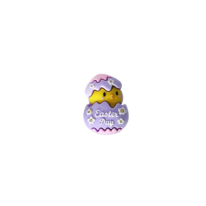 20Pcs Silicone 3D Focal Beads Easter Chicken Hatching Eggs With Printed Text 6