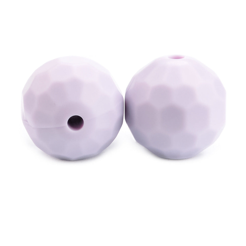 20pcs 12mm 15mm Macaron Polyhedron Silicone Beads Single Color 7