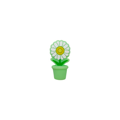 20Pcs 3D Silicone Focal Beads Potted Daisy With Flower Pot 10
