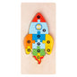 Wooden Building Blocks Animal Traffic Shapes Matching 3D Puzzle Toy 10