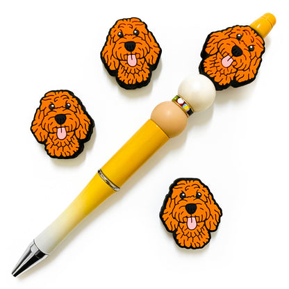 20Pcs Silicone Focal Beads Teddy Dog Face Front Facing 4
