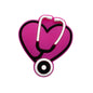 20pcs Silicone Focal Beads Stethoscope Heart Shape with Tube Detail 4